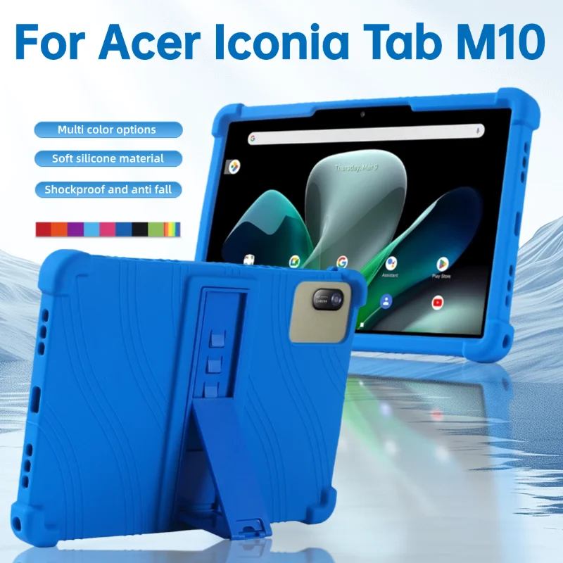 For Acer Iconia Tab M10 Tablet Case for 10 Inches Tablet Kids Friendly Soft Silicone Adjustable Stand Cover Protective Sleeve