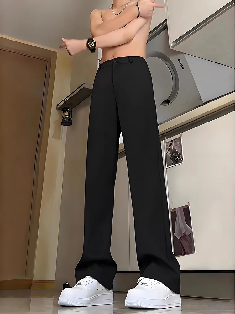 

Bla Straight Leg Men's Casual Suit Pants Spring Slimming Lightweight Trousers Faionable Urban Sle mid Waist Fit