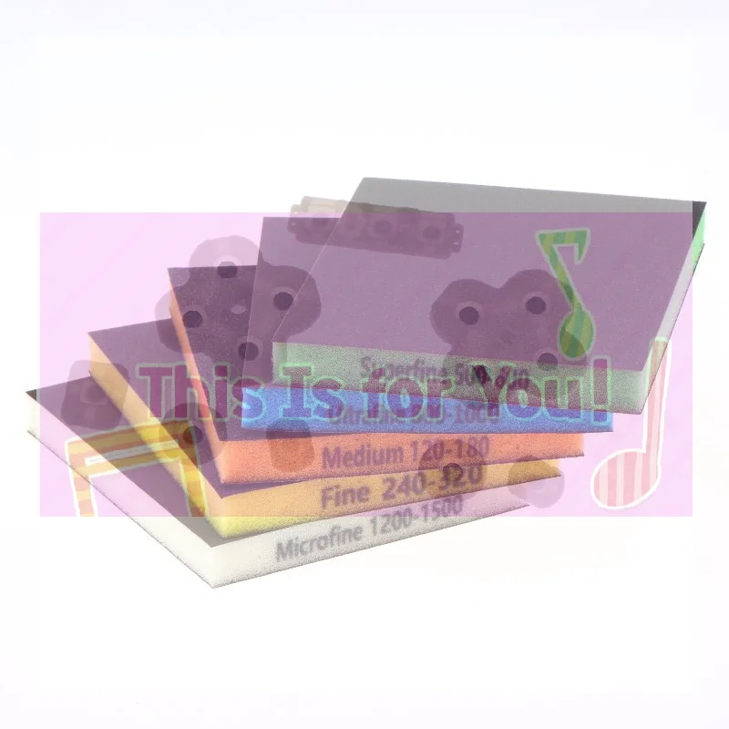 【MA】8Pcs Double Sided Sponge Sanding Pads Portable Car Furniture Polishing Assorted Grits 120 To 1500