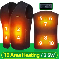 Fleece Heated Vest Men USB Rechargeable Electric Heating Vest Women Smart Heated Jacket Winter Warming Hunting Heated Clothes