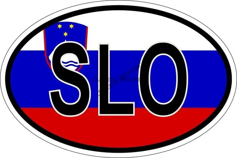 

Sticker oval flag vinyl country code SLO slovenia Bumper Window Phone Trunk Guitar Cover scratches Exterior Decor