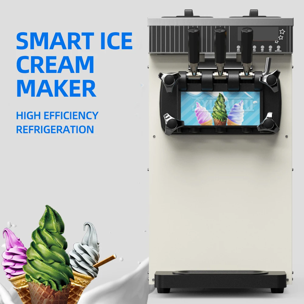 Commercial Vertical Ice Cream Machine Desktop Three-color Ice Cream Machine Eiscreme Verkaufsautomat