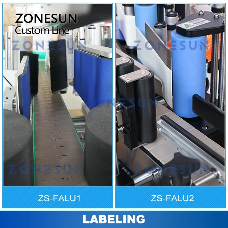 ZONESUN ZS-FALU1 Linea di produzione completamente automatica Riempimento Adesivo con tappo a vite liquido Etichettatura Sistema di riempimento dell'asciugatrice per lavatrice di bottiglie