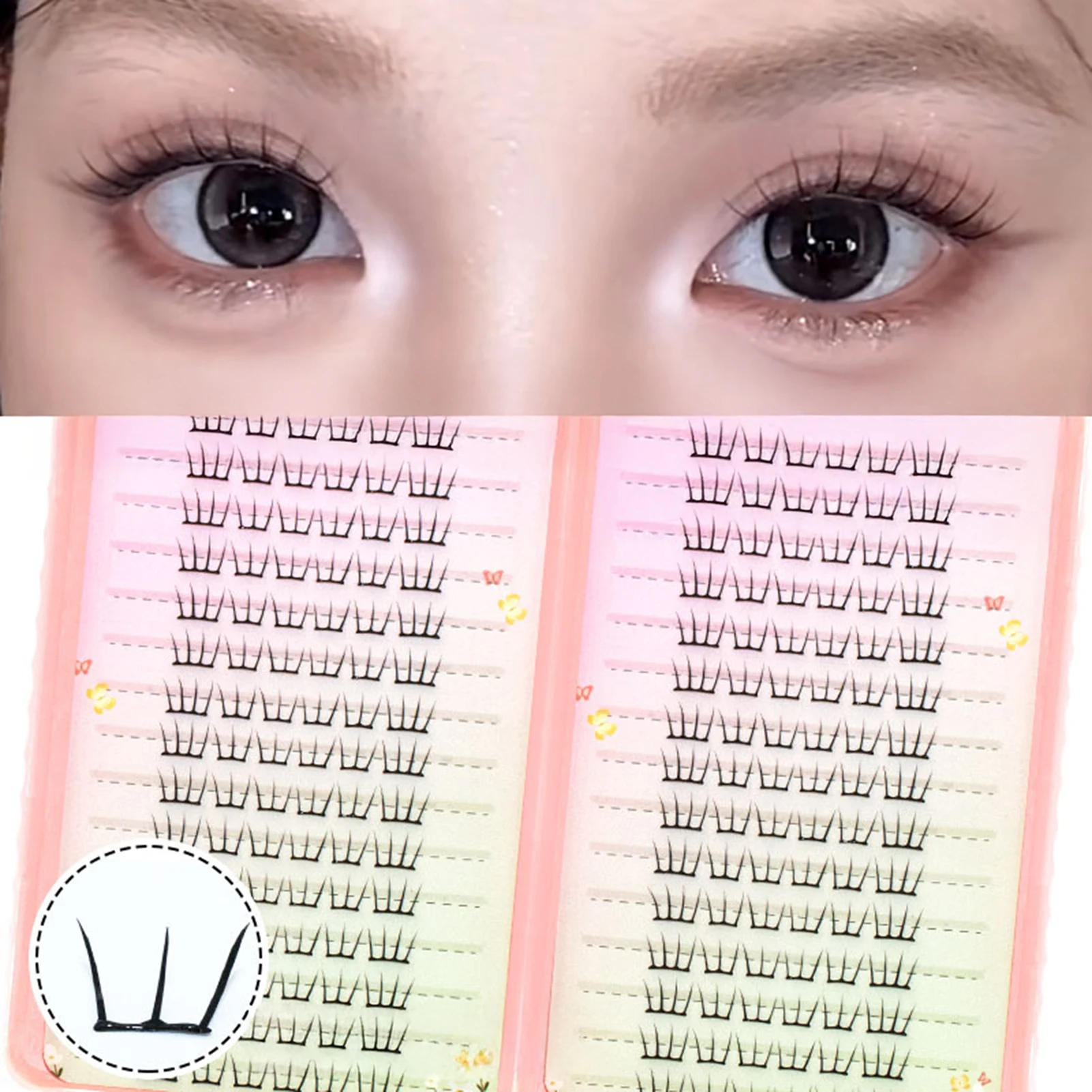 C Curl Natürliche Koreanische Wimpernbücher Falsche Wimpern 10-13mm Gemischte Längen Ohne Klebstoff für Kpop Make-up