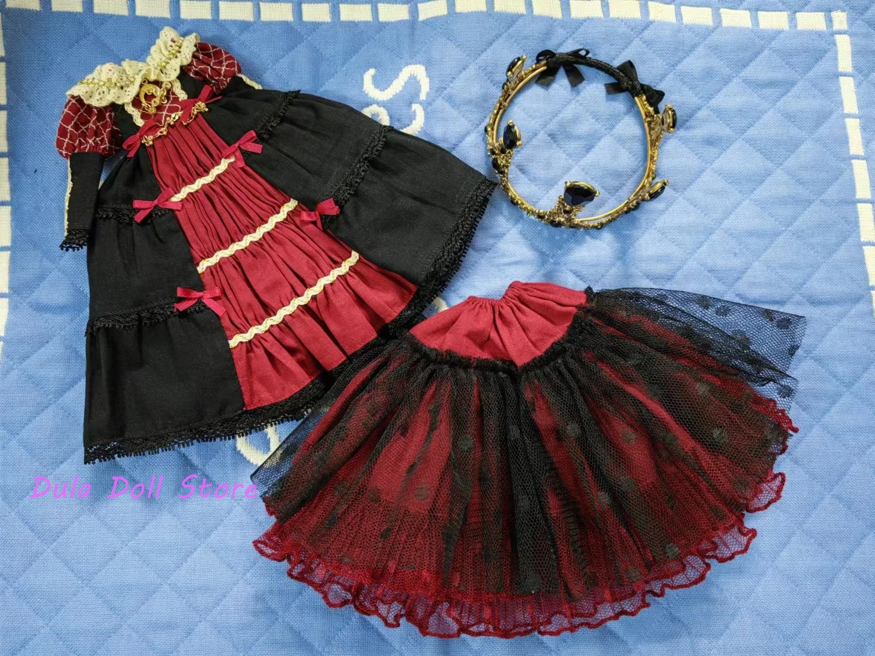 2026 Dula Doll Clothes Dress Crown Queen Skirt Blythe Qbaby Ob24 Ob22 Ob27 Azone Licca ICY JerryB 1/6