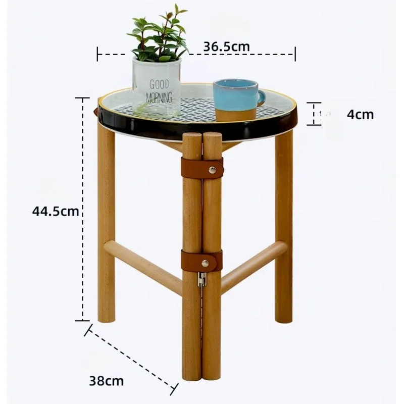 Креативный Круглый Кофейный столик из массива дерева для дивана, маленький кофейный столик, минималистичный керамический угловой столик-поднос