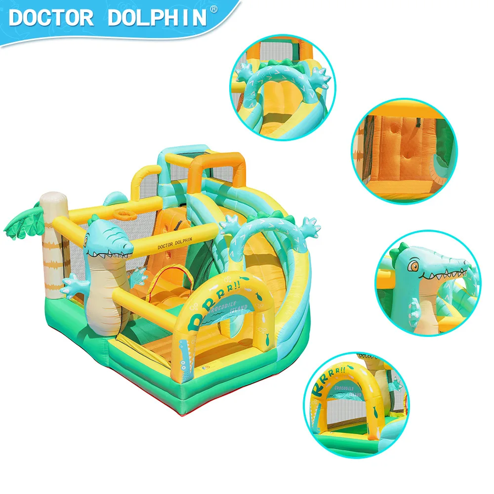 Doctor Dolphin Outdoor Inflatable Bounce House Amusement Park Jumping Castle Inflatable Bouncy Castle Slide Combination