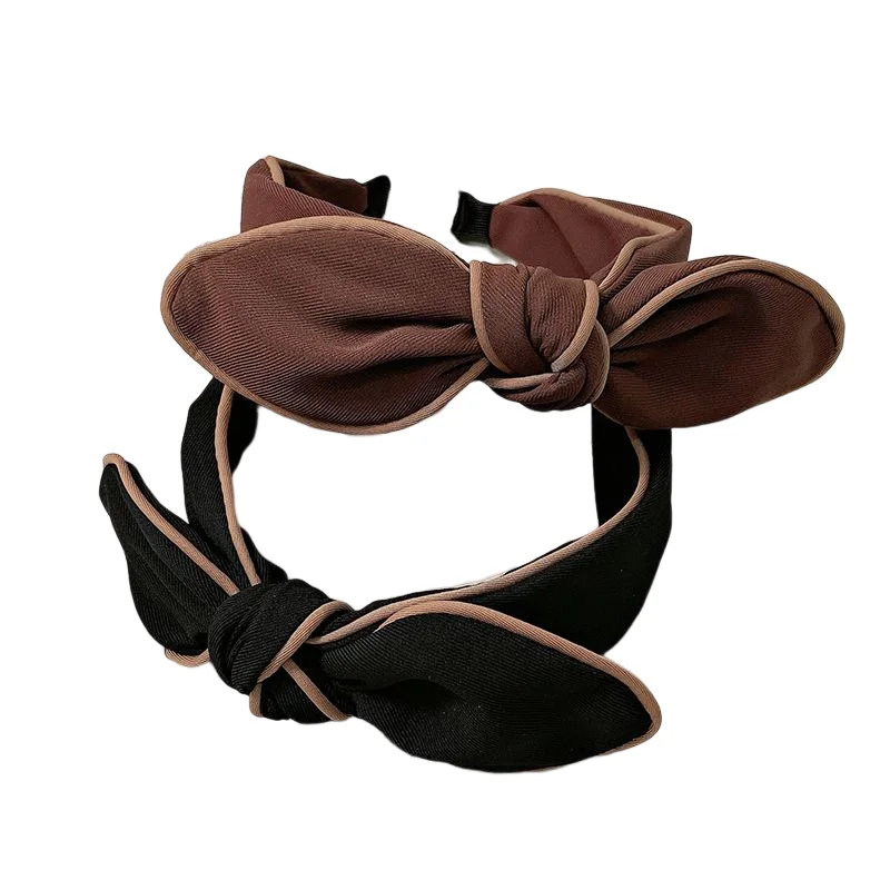 New Style Simple Color Package Rabbit Ear Hairbands Woman, Wide-brimmed Bow Headband Fashion Pressure  Hair Accessories