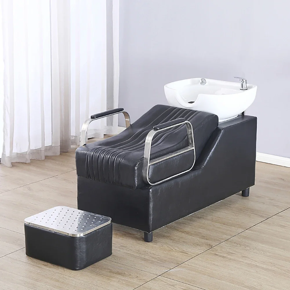 Cama De champú tailandesa estética, champú De masaje único y moderno nórdico, sillón reclinable, delicadeza ergonómica, muebles De salón