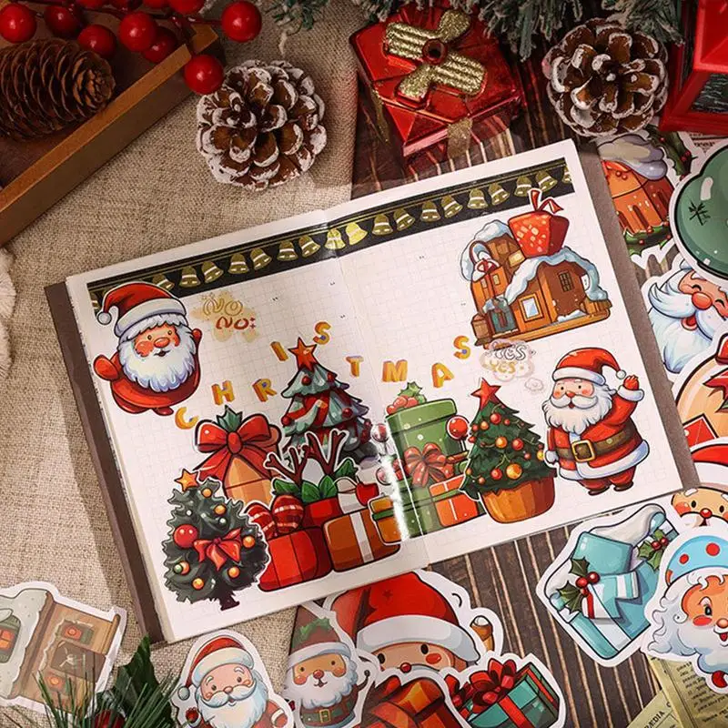 50pcs Weihnachten Kinder Spaß Papier Aufkleber hausgemachte Buchhaltung Aufkleber auf Laptop dekorative Scrap booking DIY Weihnachts dekoration