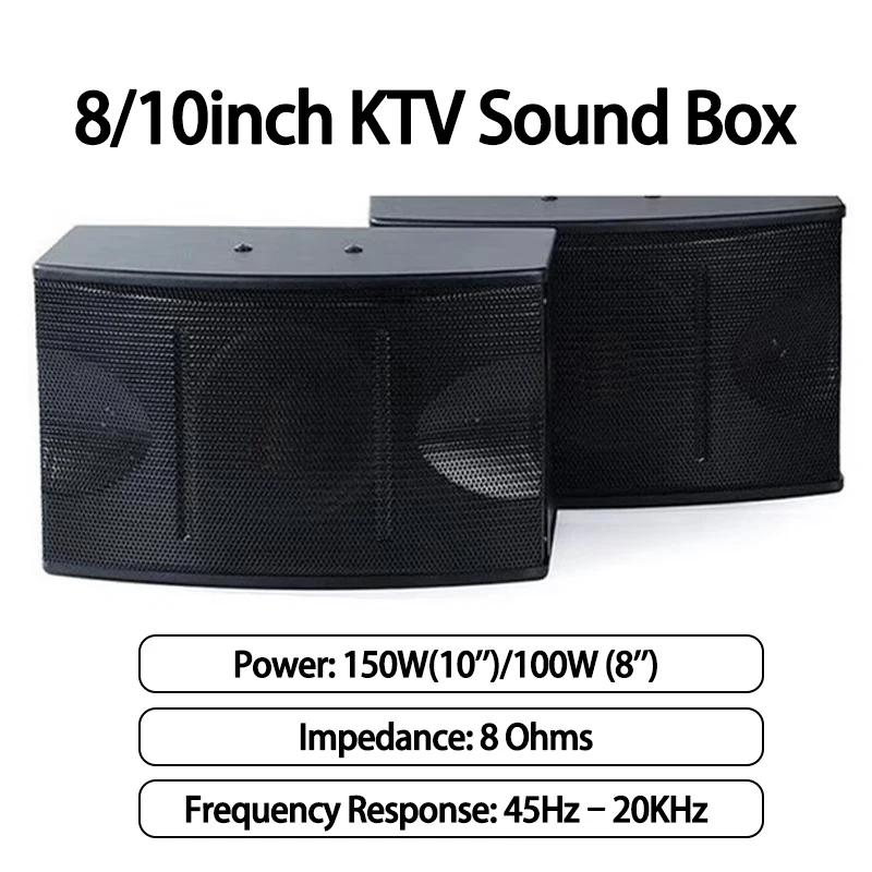 

10 Inch KTV Sound Box Speaker Powerful Bass Speakers Wall Mounted Loudspeaker Stage Audio System for Home Theather Party Karaoke