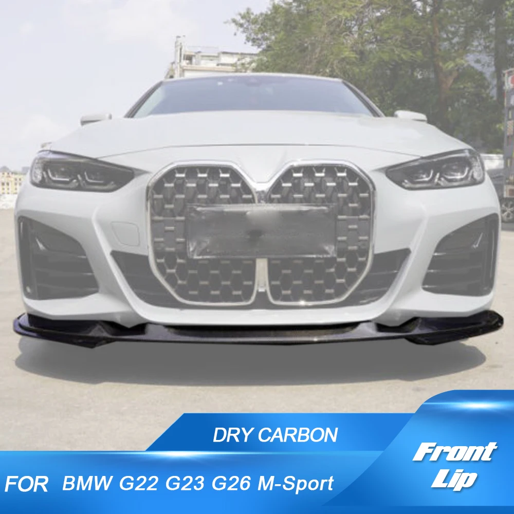 

Car Front Bumper Lip Splitters For BMW 4 Series G22 G23 G26 M Sport 2021 2022 Front Bumper Spoiler Splitters Guard Dry Carbon
