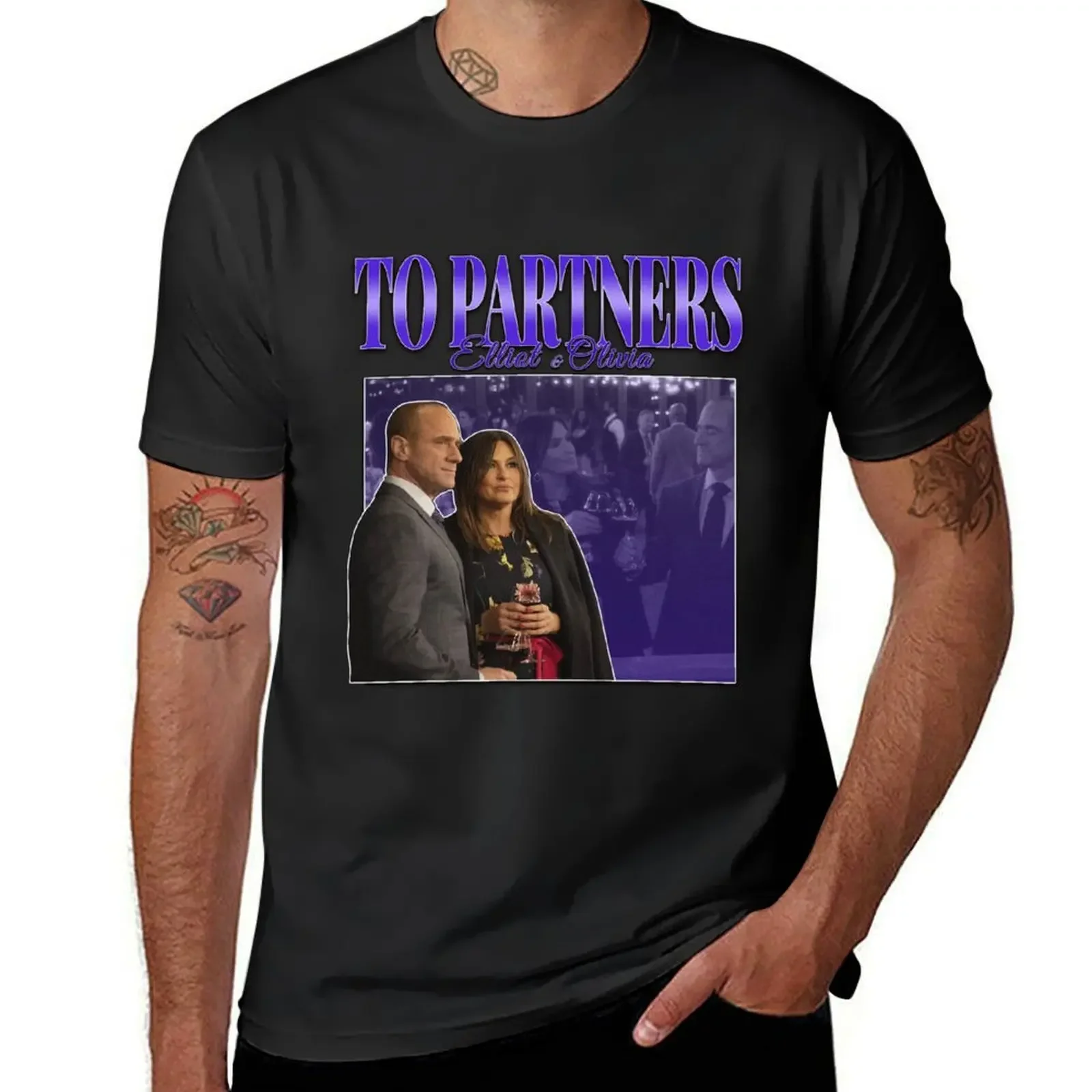 To Partners EO Bensler Olivia Benson Elliot Stabler 90s Inspired Vintage Homage T-Shirt hippie clothes mens white t shirts