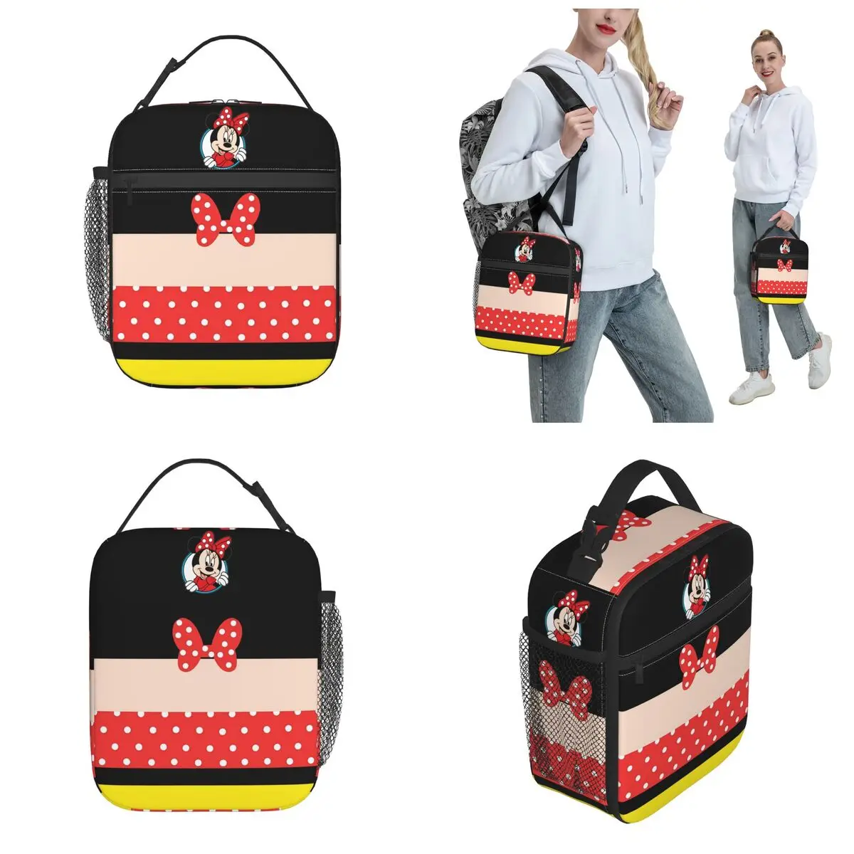 Minnie Mouse Gifts for Girl Kids Lunch Bag Accessories Storage Food Box INS Trendy Cooler Thermal Lunch Box For School