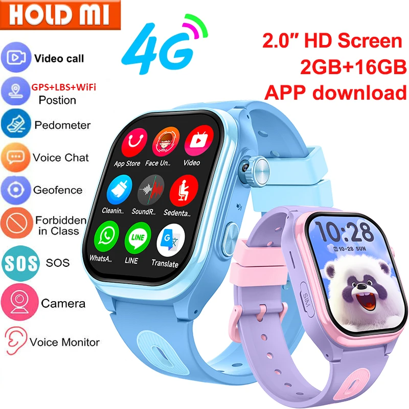 4G Kinder Smart Watch GPS WIFI Videoanruf APP Download SOS Telefonanruf Kinder Smartwatch Monitor Tracker Standort Jungen Mädchen Geschenk