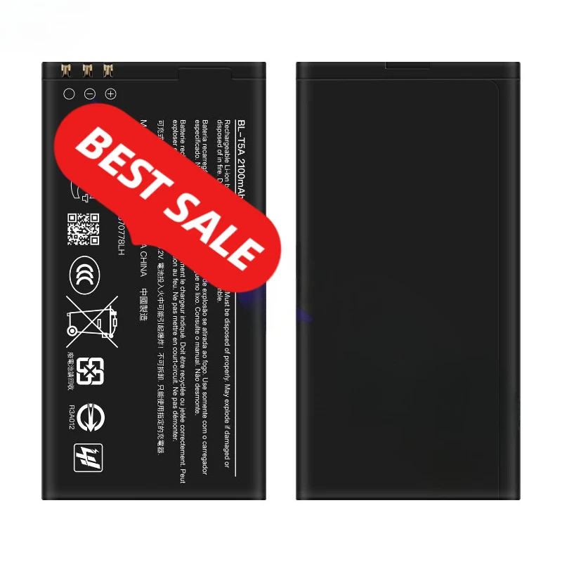 0 Cycle BL-T5A Battery for Nokia 550 730 735 RM-1038 Phone High Quality Replacement Battery Grade A Li-ion Bateria with Tools