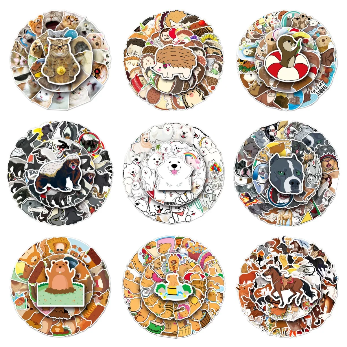 10/30/50PCS Cartoon Cute Bully Dog Sticker Animal Graffiti Luggage Helmet Guitar Wall Sticker Toy Decoration Wholesale