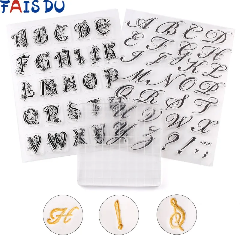 FAIS DU DIY Alphabet Cookie Cutter Embosser Stamp Sticky Decorating Fondant Sugarcraft Cutter Tools Cake Tools