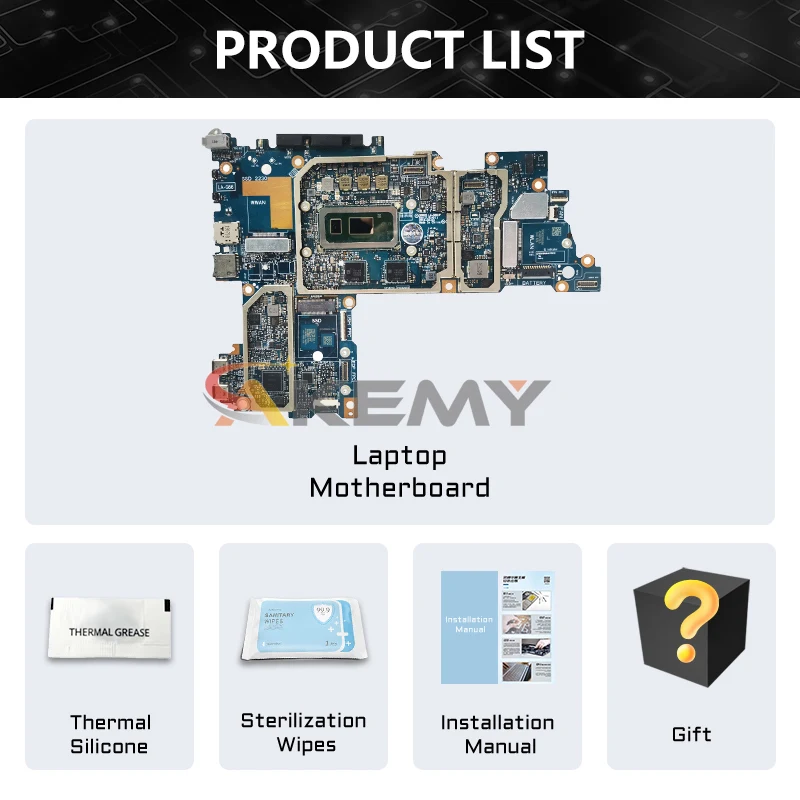 Para dell latitude 12 7200 2-em-1 placa-mãe do portátil ddb20 LA-G661P i5-8365U ram 16g 0tjfg7 notebook mainboard testado ok