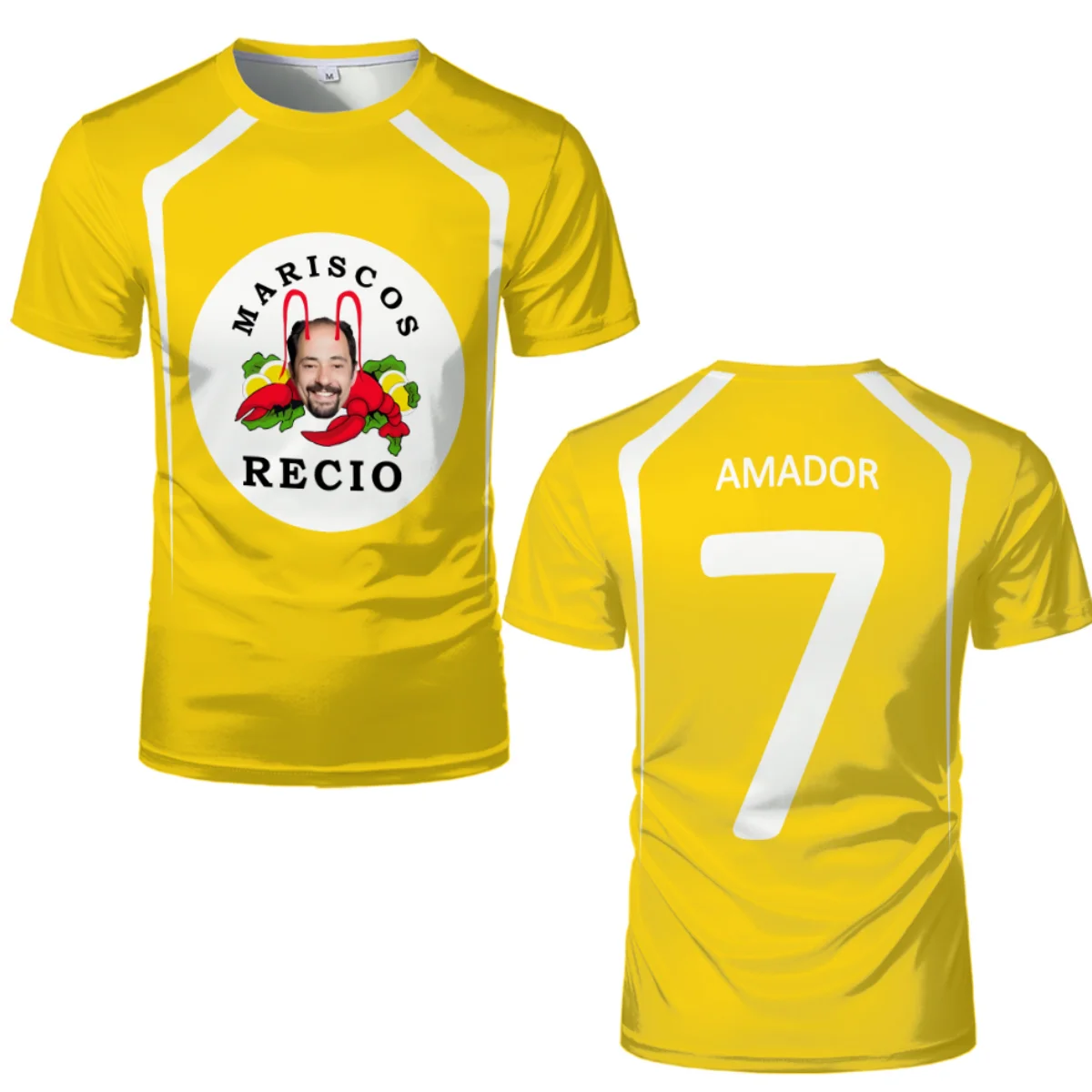 أزياء الرجال المأكولات البحرية الروبيان طباعة الرياضة قصيرة الأكمام تي شيرت الصيف عارضة فضفاض تي شيرت هدية الكريسماس حزب مخصص المحملة الأعلى #5