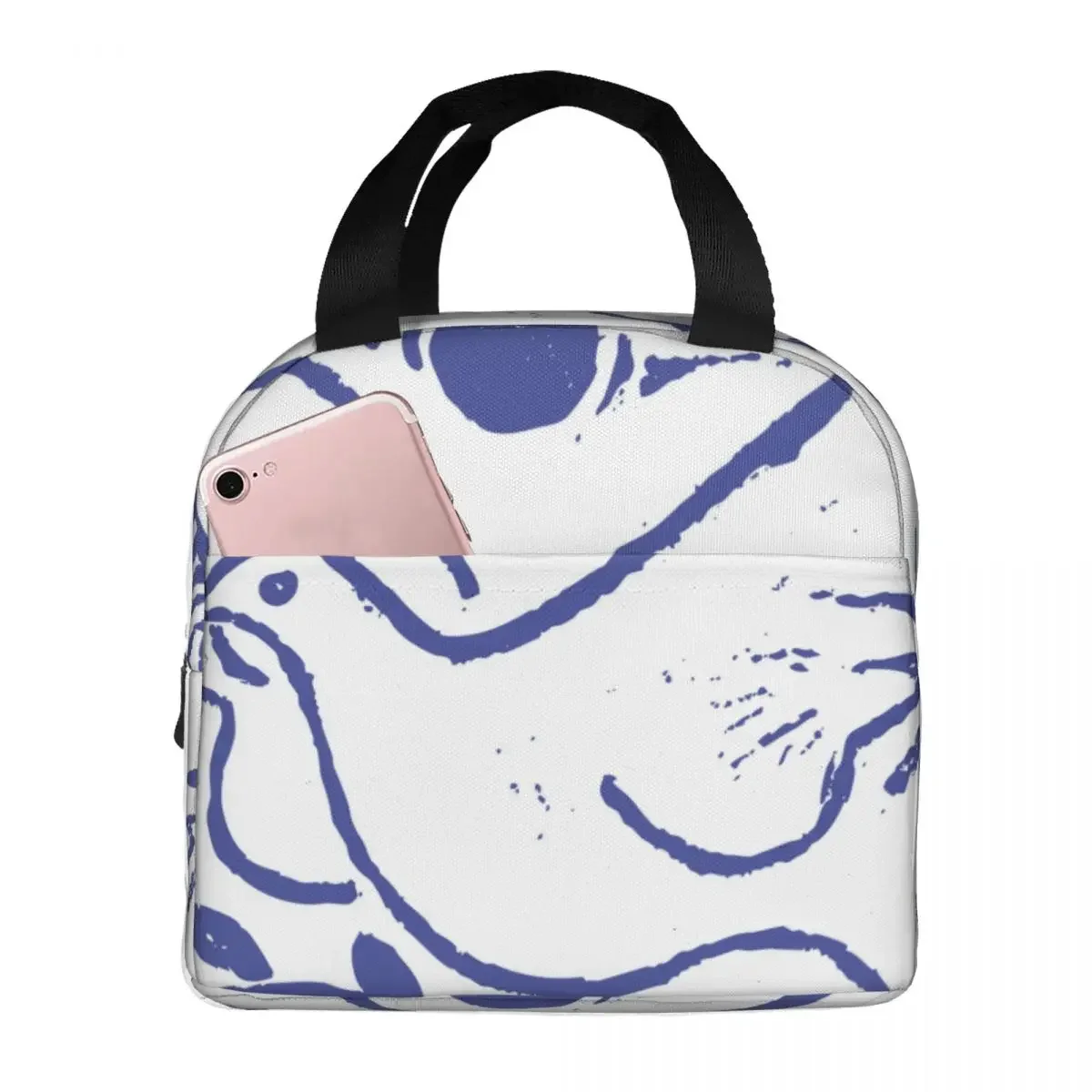 Pablo Picasso Dove Of Peace Lunch Bags Portable Insulated Polyester Cooler Thermal Cold Food Picnic Lunch Box for Women Kids