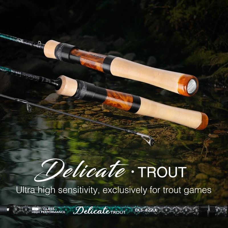 

TSURINOYA DELICATE Ultralight Spinning Fishing Rod 1.68m 1.88m UL Carbon Light Game Trout Rod for Stream Micro Lure Weight 1-5g