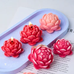 3D Lotus Silicone Candle Mold DIY Flower Aromath Candles Soap Molds Plaster Resin Chocolate Baking Making Home Decor Craft Gifts