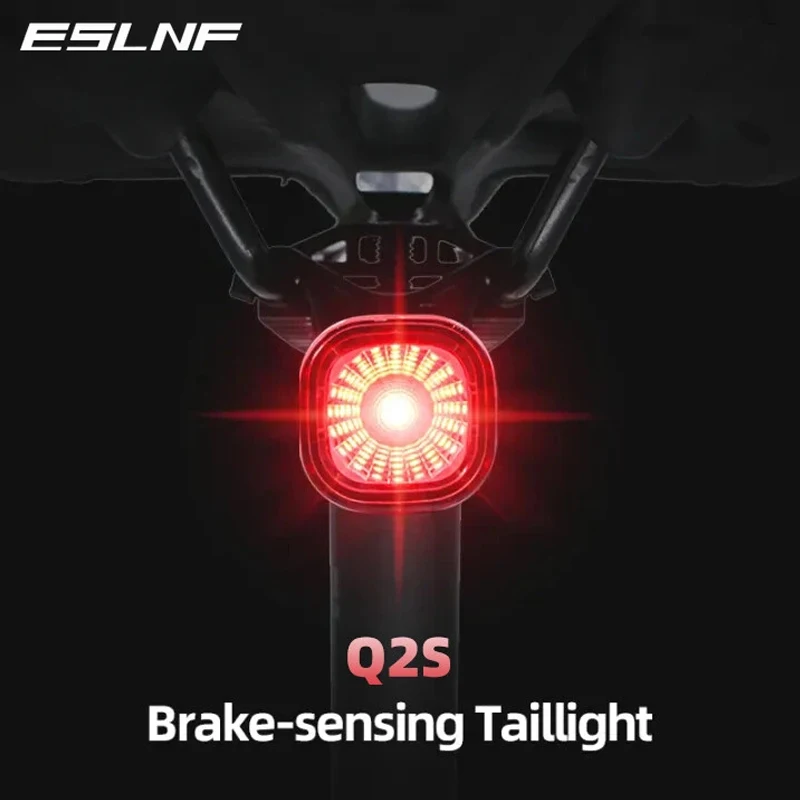 ESLNF Bicycle Smart Auto Brake Sensing Light IPx6 Waterproof LED Charging Cycling Warning Taillight Bike Rear Light Accessories