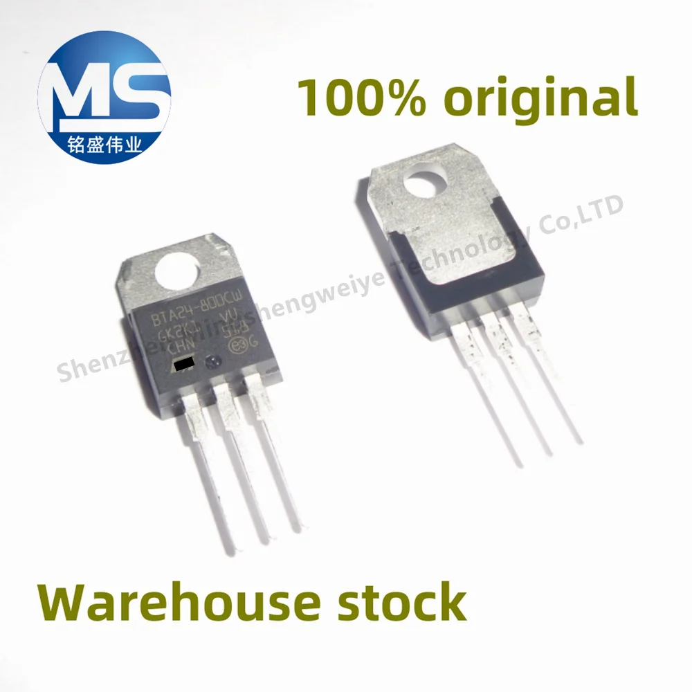 1PCS/10PCS 100% New BTA24-800CW BTA24-800CWRG 24A 800V Inline TO-220 Triac Thyristor Spot Penhold