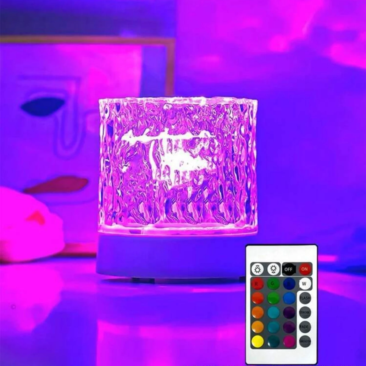 RGB16 Color Water Ripple Ambient Light, Bedroom Light and Shadow Atmosphere, Rotating Table Lamp, Bedside Night Light
