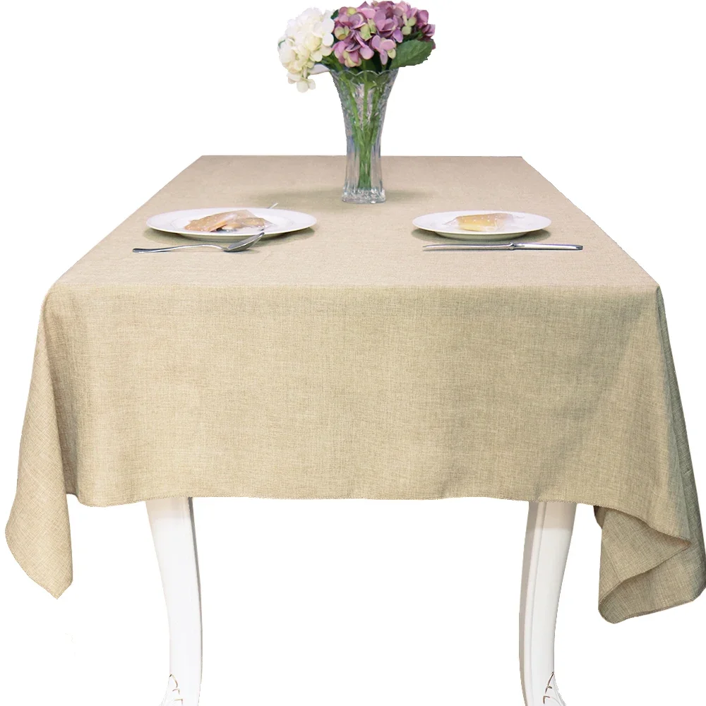 1PC Tablecloth Imitation Linen Cotton Linen Table Cloth Dining Table Coffee Table Cover For Home Hotel Textile Banquet Decor