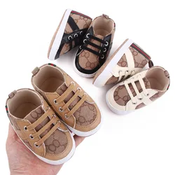 Newborn Baby Shoes Casual High Top Fashion Design Non-slip Sneakers Boys Soft Sole Non-Slip Toddler Outdoor Shoes First Walkers