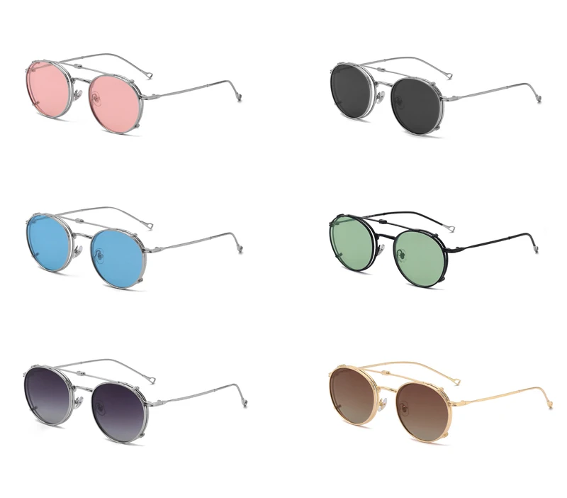 Kachawoo Polarisierte Sonnenbrille mit rundem Rahmen für Herren und Damen, Metall-Sonnenbrille, Retro-Klappbrille, Gold, Braun, Schwarz, Geburtstagsgeschenke – Detail 3