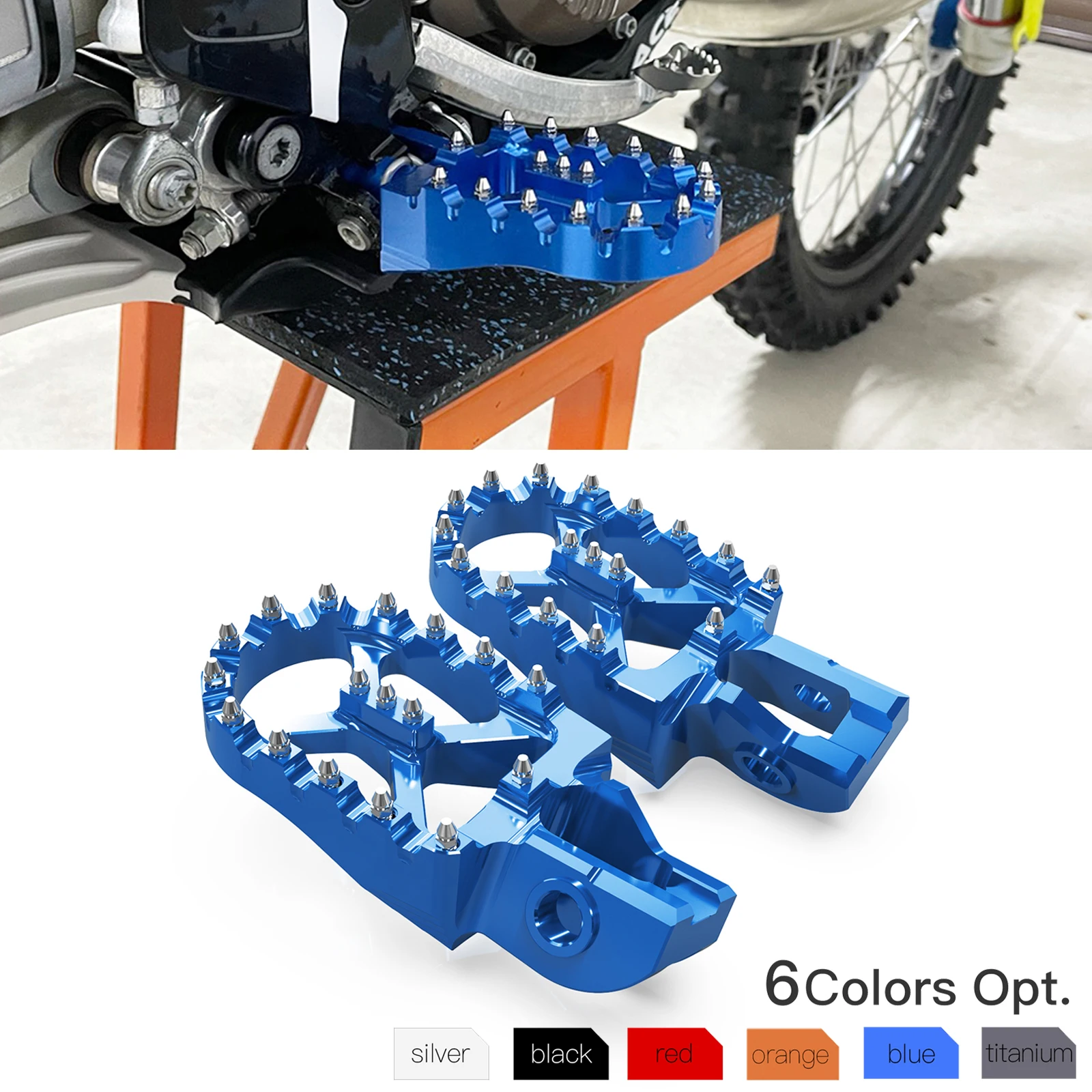 

For Husqvarna TE 300 2017-2023 TE 250 FE 125 FE 250 FE 350 FE 450 FE 501 57mm Foot Pegs Footrest TX 300 TC 125 FX FC 2017-2022
