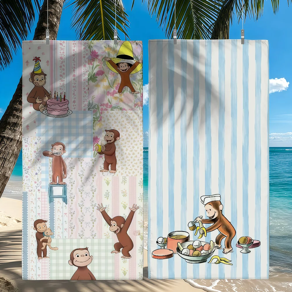 Cartoon C-Curious G-George Towel Quick Drying Beach Towels Are Suitable For Swimming Pools Camping Yoga And The Gym