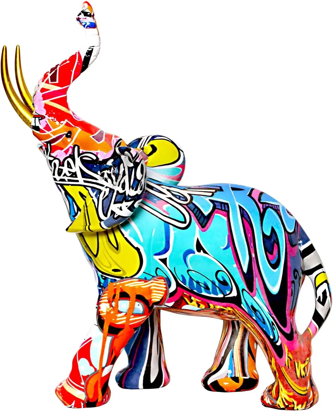 

Colorful Elephant Sculpture Resin Home Decor for Living Room Bedroom Office Desk Table Top Ornaments