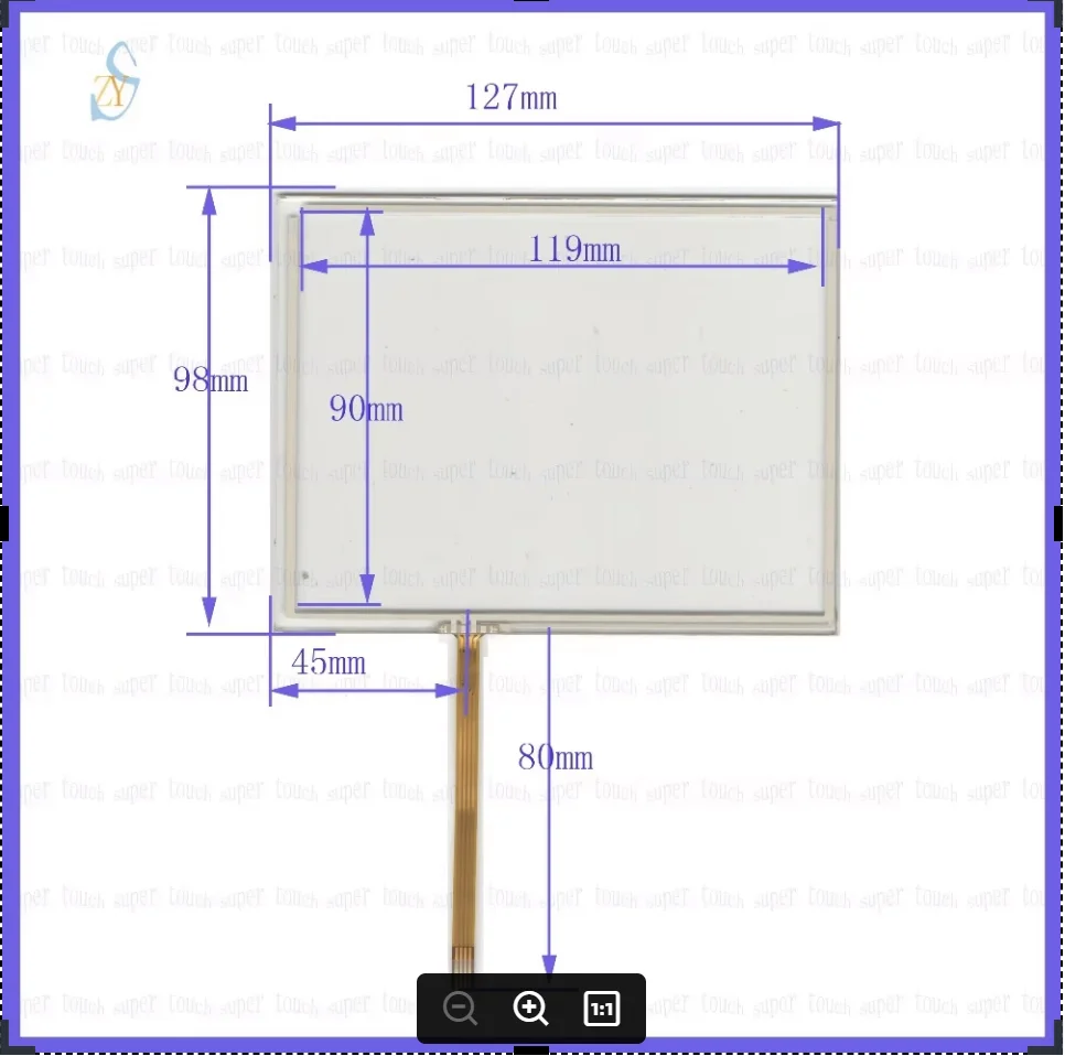 ZhiYuSun  127*98mm 5.7inch  4Wire Resistive TouchScreen Panel Digitizer   this is compatible 127*98