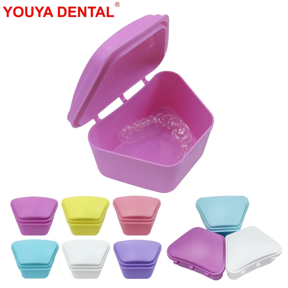 

Denture Bath Box Organizer Dental Fake Teeth Orthodontic Brace Mouth Guard Appliance Cleaning Case Artificial Tooth Container