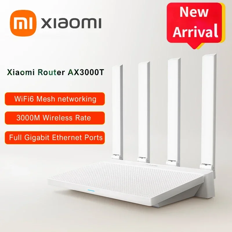 

Xiaomi Router AX3000T WiFi 6 Mesh Technology 2.4GHz 5GHz MiWiFi ROM Efficient Wall Penetration Protection WiFi Router Repeater