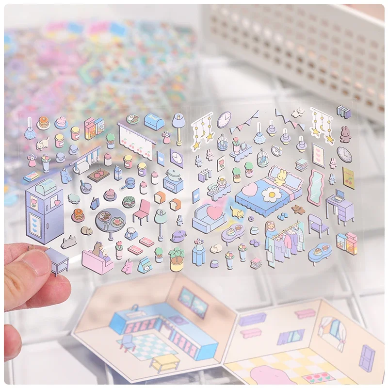 

Креативные наклейки для миниатюрных сцен «Дом с привидениями» и аквариумов, декор для скрапбукинга, канцелярские товары, наклейки для DIY-журналов, школьные и офисные принадлежности