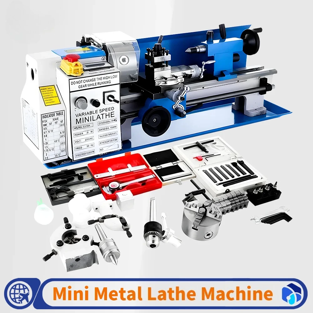 0-2500 RPM CJ0618 Mini Metal Lathe Machine Variable Speed Bench Top Benchtop Mini Lathe Multi-functional Metal Precision Machine view 2