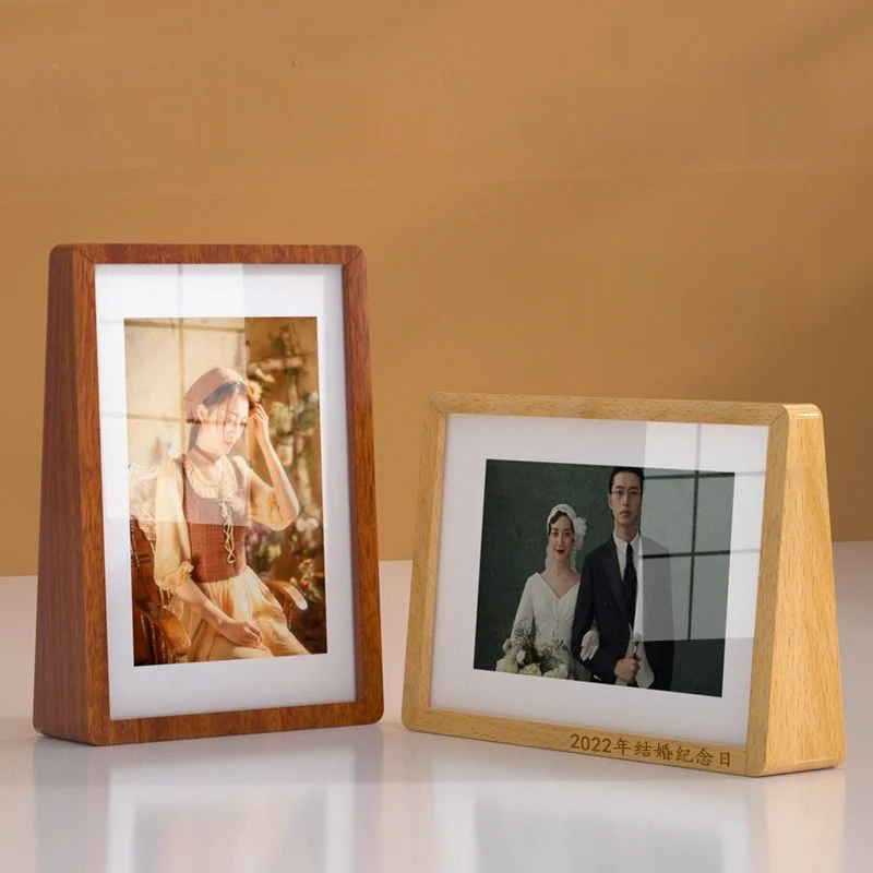 4 Pieces A6 100x150mm Wedding Wood Photo Picture Poster Frame Acrylic Sign Holder Display Stand Table Menu Paper Price Holder