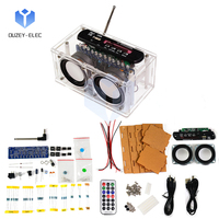 87.5~108MHz Multifunction FM Radio DIY Kit Adjustable Frequency Radio Bluetooth Audio Player  HiFi Stereo With Remote Control