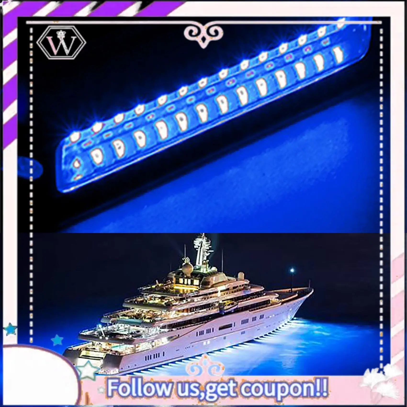 

A76T-2Pcs 42LED Сливный фонарь для лодки Поцевой свет для лодки Синий подводный понтонный морской фонарь