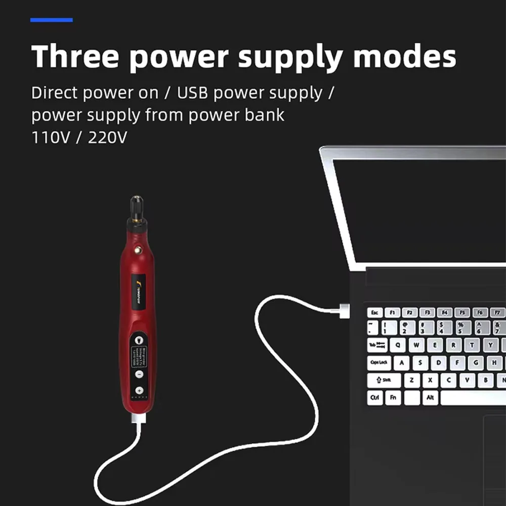 5 Speed Mini Electric Engraving Pen USB Cordless Drill Grinding Polishing Tool Kit for Home DIY Nail Art Craft