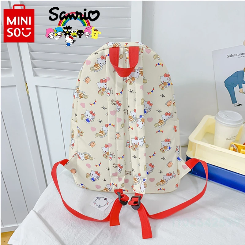 Miniso женский рюкзак Hello Kitty, Модный высококачественный водонепроницаемый рюкзак для девушек, мультяшный вместительный студенческий рюкзак