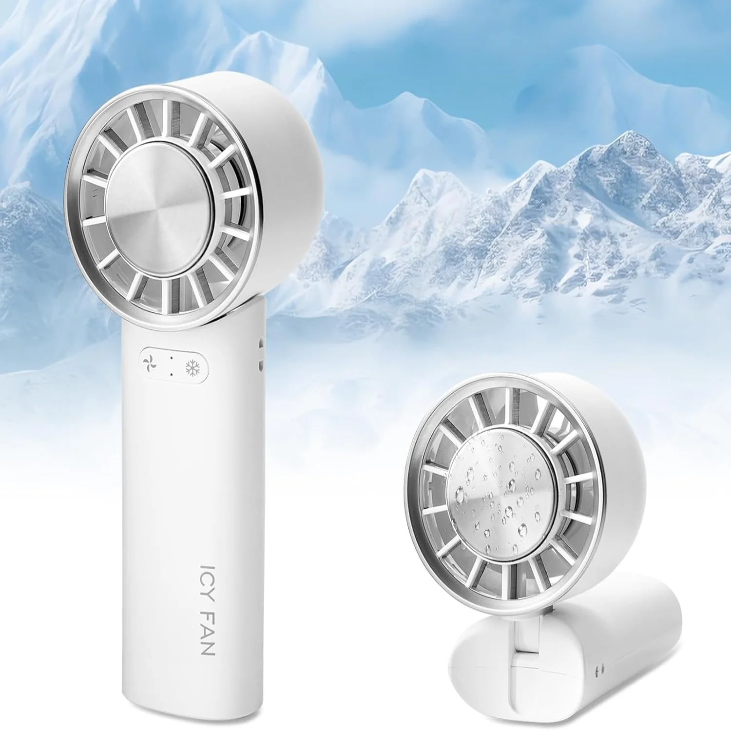 Portable Handheld Mini Fan Air Conditioner Fan，Ice Cooling  with 3 Speed Wind, 4000mAh USB Rechargeable Personal Fans Battery