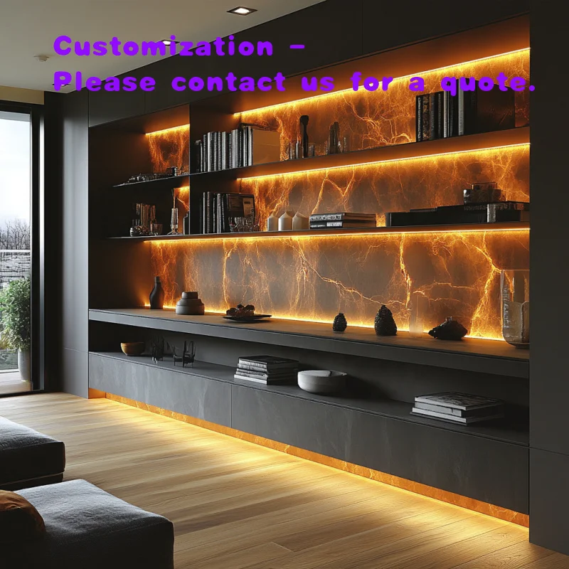custom.Modern Design Factory SS Wall Shelf Metal Bookshelves and Wine Shelves with LED Light Simple Upper Light Weight