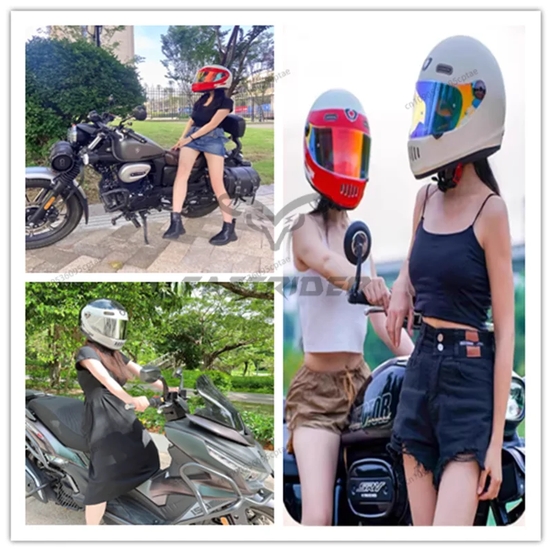 SOMAN 오토바이 헬멧 레트로 DOT 인증 풀 페이스 헬멧 라이딩 맞춤형 오토바이 안전 헬멧 Casco Moto Casque