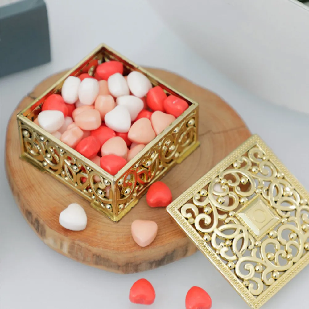 

12Pcs Reusable Wedding Candy Boxes European Style Hollow Design Smooth Surface Chic Party Favor Boxes for Sweets Jewelry Small